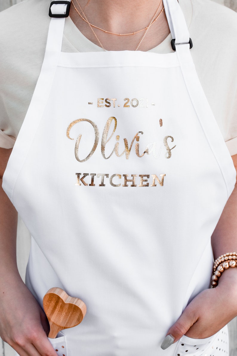 Kitchen Gifts for Her Hostess Gift Ideas Personalized Apron for Women Baking Gift Cooking Gift Custom Aprons Personalized EB3242CTW image 4