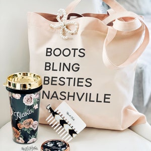 Favorite Things Tote Personalized Tote Bags for Bridesmaid Gift Bag Bridesmaid Tote Bag Bachelorette Party Gift Bags EB3216FAV image 3