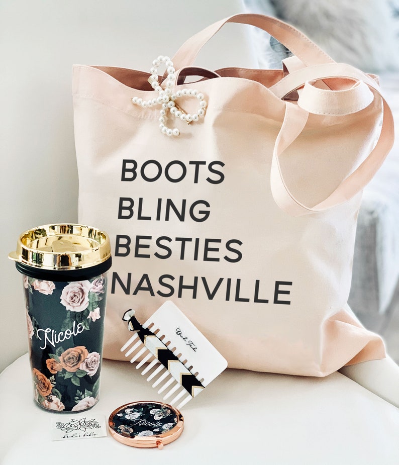 Favorite Things Tote Personalized Tote Bags for Bridesmaid Gift Bag Bridesmaid Tote Bag Bachelorette Party Gift Bags EB3216FAV image 3