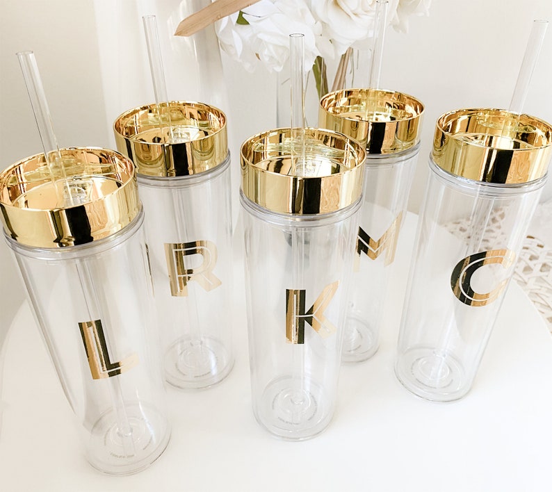 Teen Gift for Teen Girls Gold Monogram Tumbler Monogram Gift for Girl Christmas Gifts for Friends, Coworkers, Mom EB3113 image 7