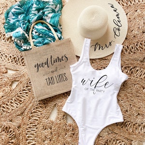 Wife of the Party Swimsuit Bride to be Swimsuit One Piece Bachelorette Swimsuits Bride Bachelorette Swim Suit for Bridesmaids EB3342WD image 10