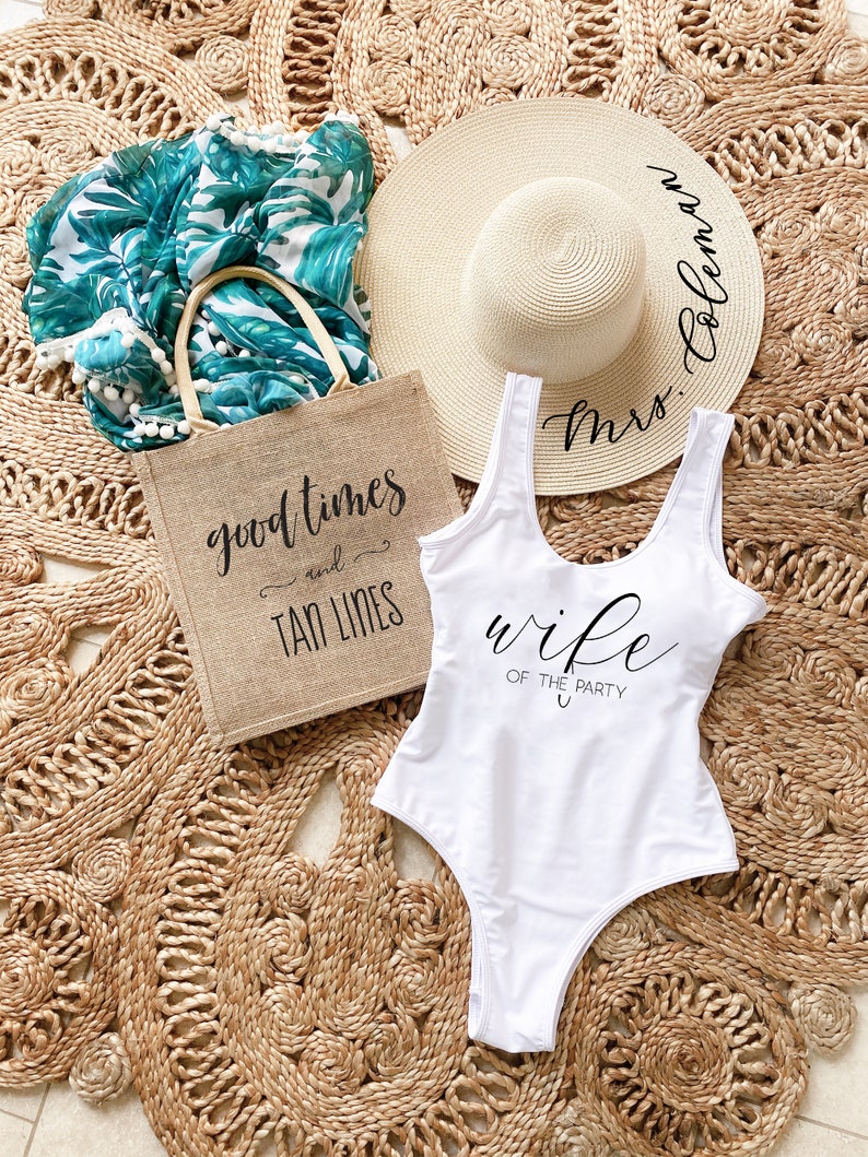 Wife of the Party Swimsuit Bride to be Swimsuit One Piece Bachelorette Swimsuits Bride Bachelorette Swim Suit for Bridesmaids EB3342WD image 10
