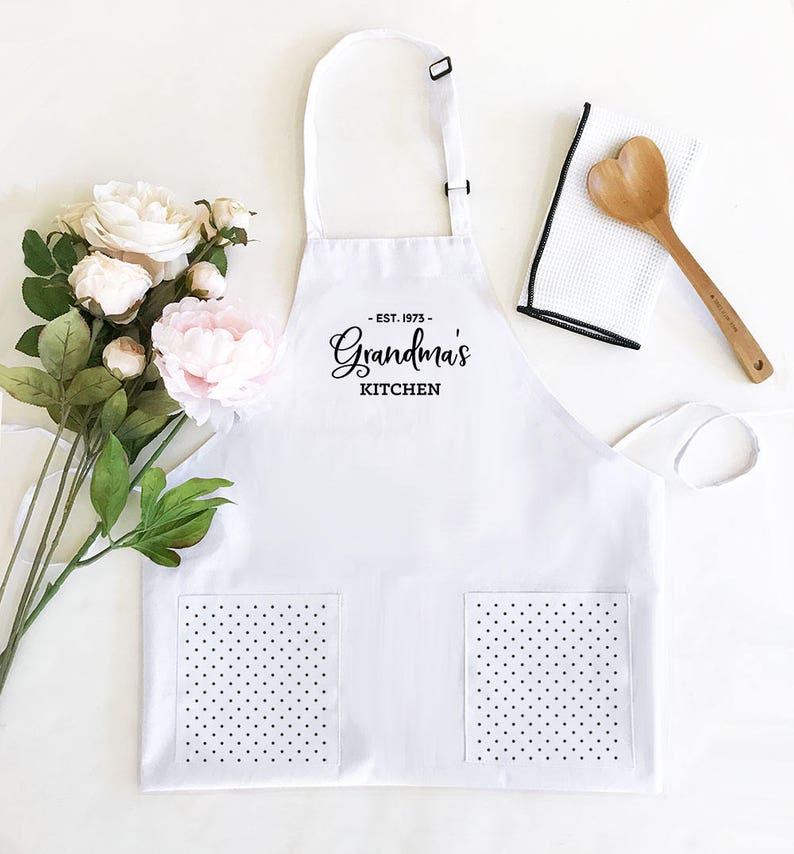 Personalized Apron for Womens Aprons Personalized Custom Aprons for Women Aprons with Pockets Hostess Gift Ideas Baking Gifts EB3242CTW image 8