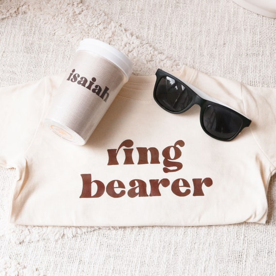 Personalized Sippy Cups for Toddler Boys Ring Bearer Tumbler Ring