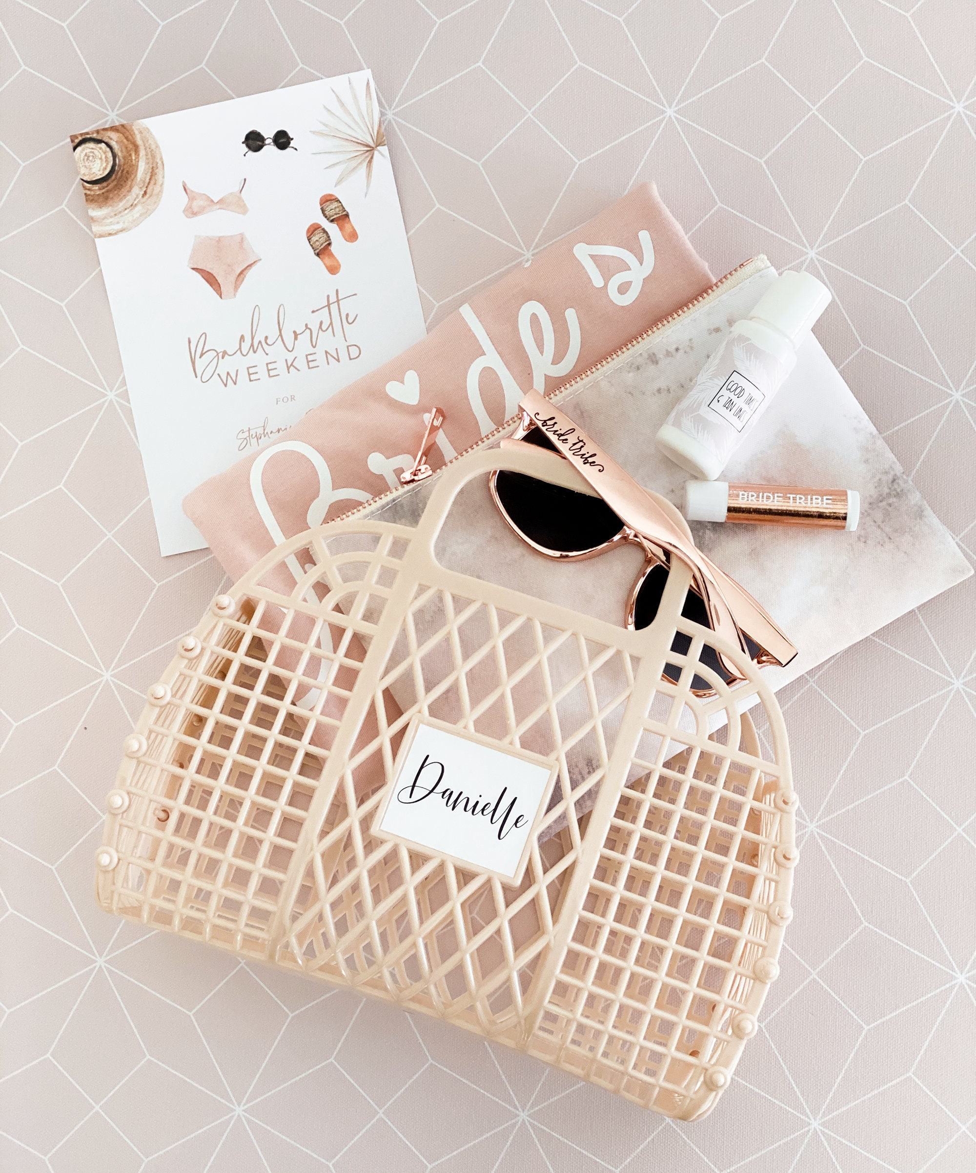 Bachelorette Gift Bags for Women, Friends, Girls, Teens - Personalized Jelly Bag for Holiday Gift Packaging Custom Mini Tote  (EB3470P)