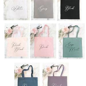 Personalized Bridesmaid Tote Bag with Name Bridesmaid Gift Bag Personalized Bridesmaid Bags Bridal Party Totes EB3216BLS image 9
