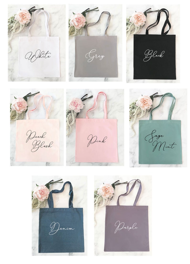 Personalized Bridesmaid Tote Bag with Name Bridesmaid Gift Bag Personalized Bridesmaid Bags Bridal Party Totes EB3216BLS image 9