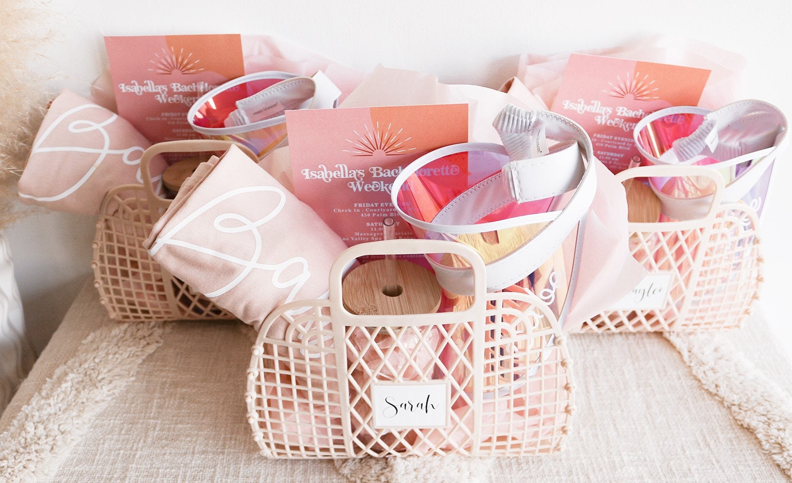 Bachelorette Gift Bags for Women, Friends, Girls, Teens - Personalized Jelly Bag for Holiday Gift Packaging Custom Mini Tote  (EB3470P)