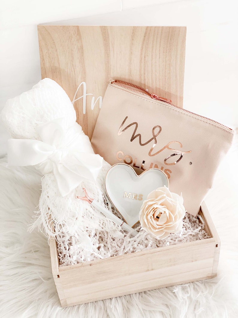 Bride Gift Box Personalized Keepsake Box for Bride Gift Bridal Shower Gift Box with Last Name EB3459P EMPTY image 4