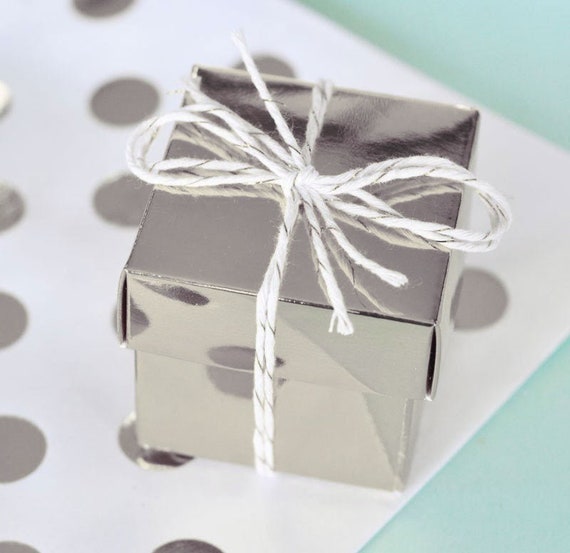 Silver Favor Box Elegant Wedding Favor Boxes Bridal Shower Favor Box Metallic Silver Wedding Candy Boxes Party Favor Box Eb1025 Set Of 24 By Mod Party Catch My Party