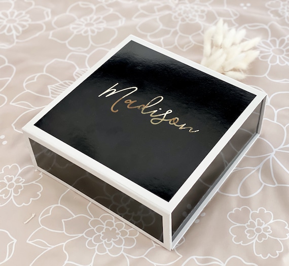 Wooden Gift Box with Lid with Names Personalized Wood Gift Box for Women  Unique Bridesmaid Proposal Box with Names (EB3459P) EMPTY