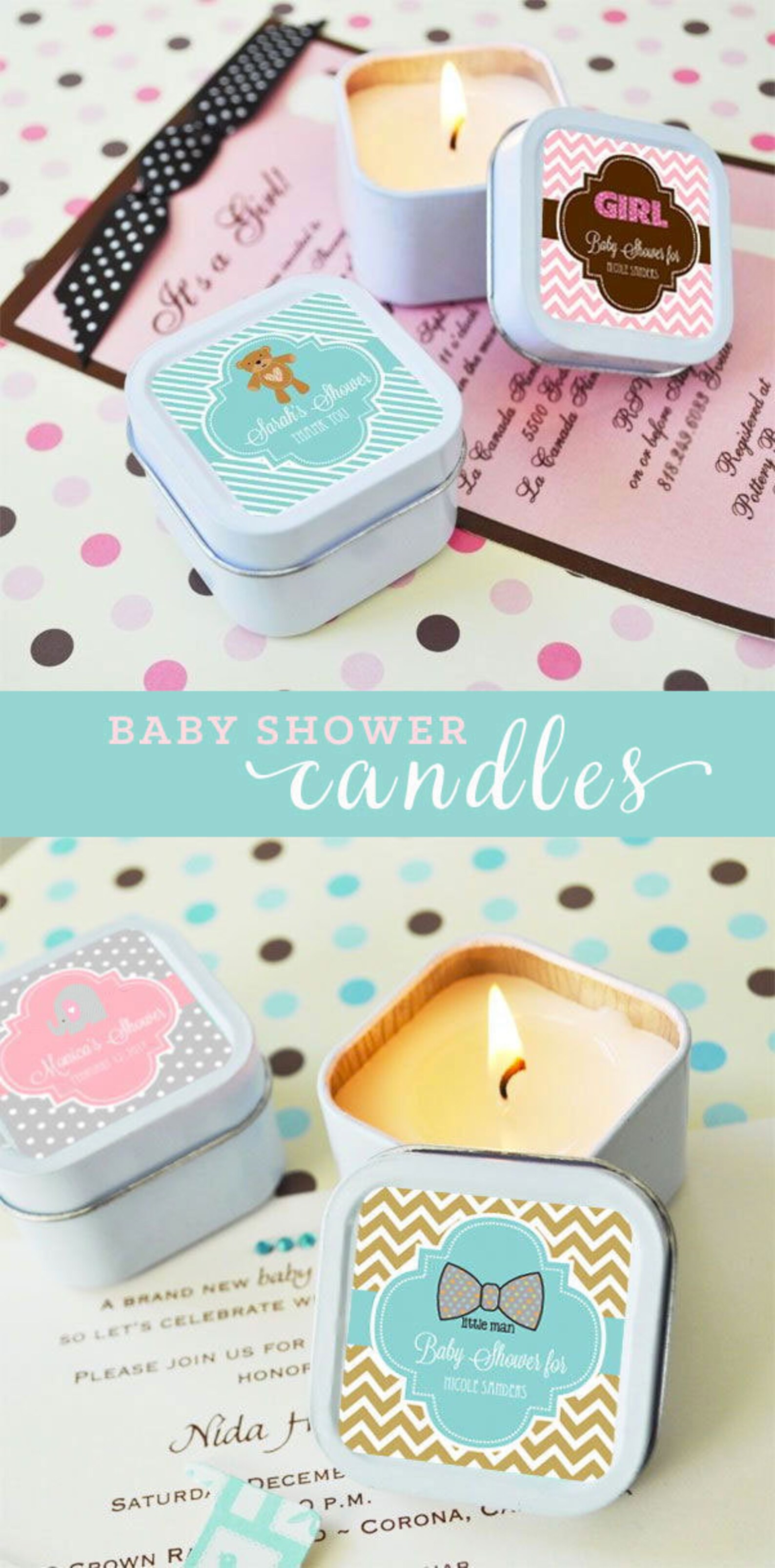 Baby Shower Candles Personalized Baby Shower Favor Etsy