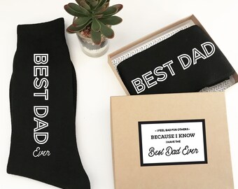 Fathers Day Gift Ideas Best Dad Ever Socks Fathers Day Socks Fathers Day Gift from Son from Daughter Fathers Day Gift from Kids (EB3258DAD)