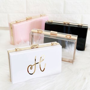 Personalized Acrylic Clutch Bridesmaid Clutch Bridesmaid Purse Bridesmaid Bag Custom Personalized Acrylic Purse Acrylic Clutch (EB3338P)