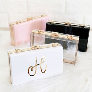 Personalized Acrylic Clutch Bridesmaid Clutch Bridesmaid Purse Bridesmaid Bag Custom Personalized Acrylic Purse Acrylic Clutch EB3338P image 9