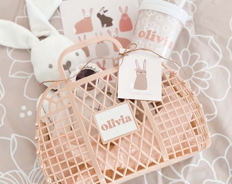 Personalized Easter Basket for Kids Easter Gift Bag for Girls Easter Gift for Children (EB3470GFL) EMPTY Bag