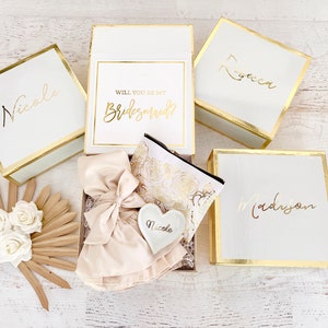 Bridesmaid Box Personalized Bridesmaid Gift Box Wedding Keepsake Box Custom Bridesmaid Gift Box (EB3171BPW) PERSONALIZED EMPTY BOX