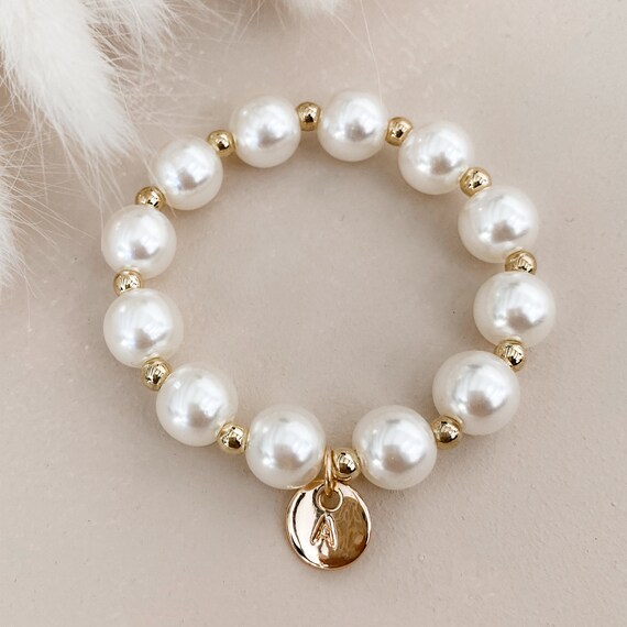 Flower Girl Bracelet Personalized Flower Girl Bracelet Pearl Flower Girl Gift Ideas Personalized Girls Bracelet (EB3277M) Bracelet for Girls Il_570xn