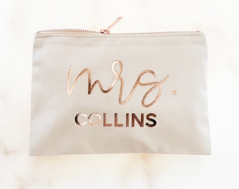 Mrs Make Up Bag Personalized Makeup Bag Bride Gift Ideas Custom Make Up Bag (EB3222MRS)