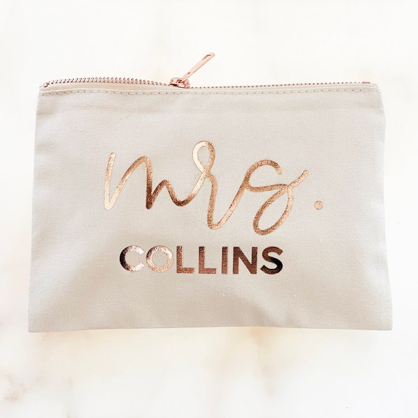 Mrs Make Up Bag Personalized Makeup Bag Bride Gift Ideas Custom Make Up Bag (EB3222MRS)