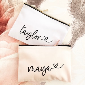 Make Up Bag Personalized Make up Bag Bridesmaid Make Up Bag Women Gift Ideas Birthday Gifts for Women Cute Make Up Bag EB3222HRT image 2