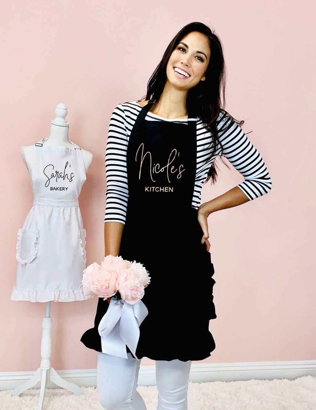 Details about   Novelty Cotton Ruffle Apron Can be Personalized