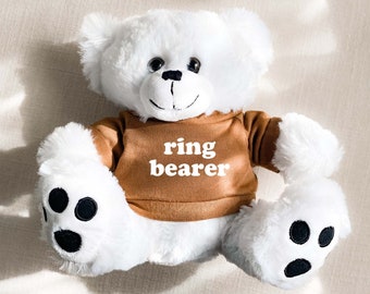 Ring Bearer Proposal Gift - Ring Bearer Bear - Ring Bearer Gift Idea (EB3272CBP) Custom Teddy Bear