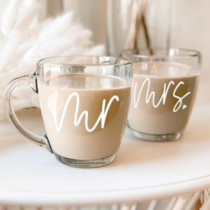 Personalized Bride and Groom Clear Glass Mug