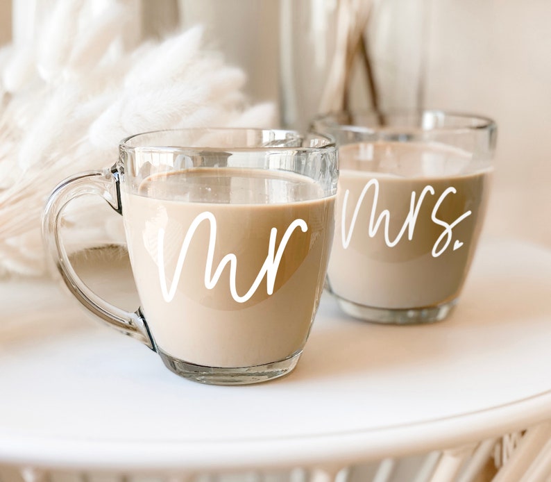 Mr and Mrs Mugs Mr and Mrs Coffee Mugs Bride and Groom Mugs Wedding Gift Ideas Wedding Gift for Couple EB3289MRSH image 1