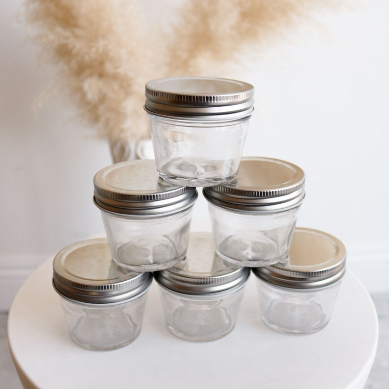 4 oz Mason Jar Mini Mason Jar Small Mason Jar Wedding Favors Small Mason Jars with lids Baby Shower Favors EB2392NP 24 pcs image 5