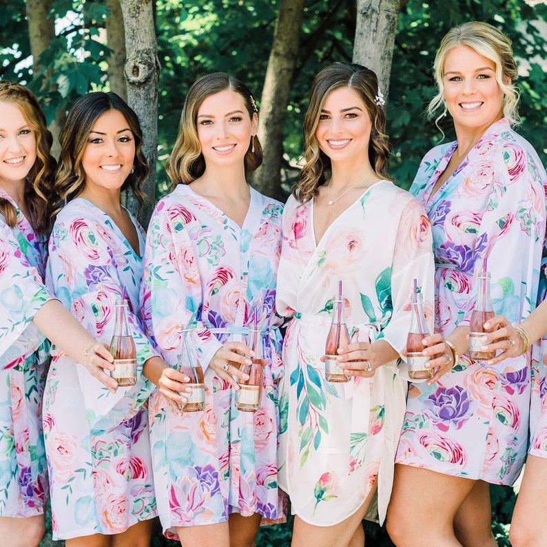 Succulent Robe Succulent Bridesmaid Robes Floral Bridesmaid image 7