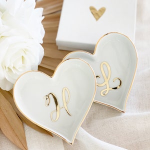 Personalized Ring Dish Bridesmaid Gift Personalized Heart Ring Dish Bridesmaid Ring Dish Jewelry Holder Gifts for Women Friends EB3233SM image 5