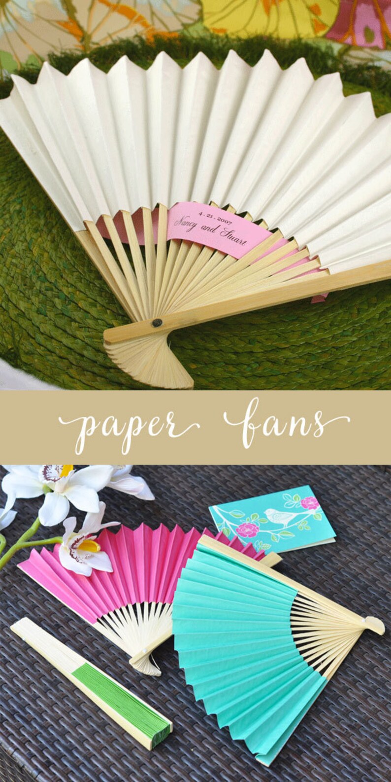 White Paper Fans White Fans Wedding Fans Wedding Hand Fans Etsy