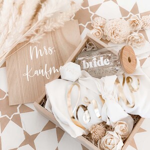 Bride Gift Box Personalized Keepsake Box for Bride Gift Bridal Shower Gift Box with Last Name EB3459P EMPTY image 2