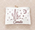 Cactus Make up Bag Personalized Desert Cosmetic Bag Bridesmaid Gift Ideas Scottsdale Desert Theme Bachelorette Party Favor Gifts (EB3302DST)