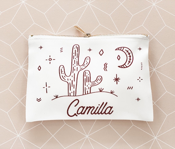 Cactus Make up Bag Personalized Desert Cosmetic Bag Bridesmaid Gift Ideas Scottsdale Desert Theme Bachelorette Party Favor Gifts (EB3302DST) Il_570xn