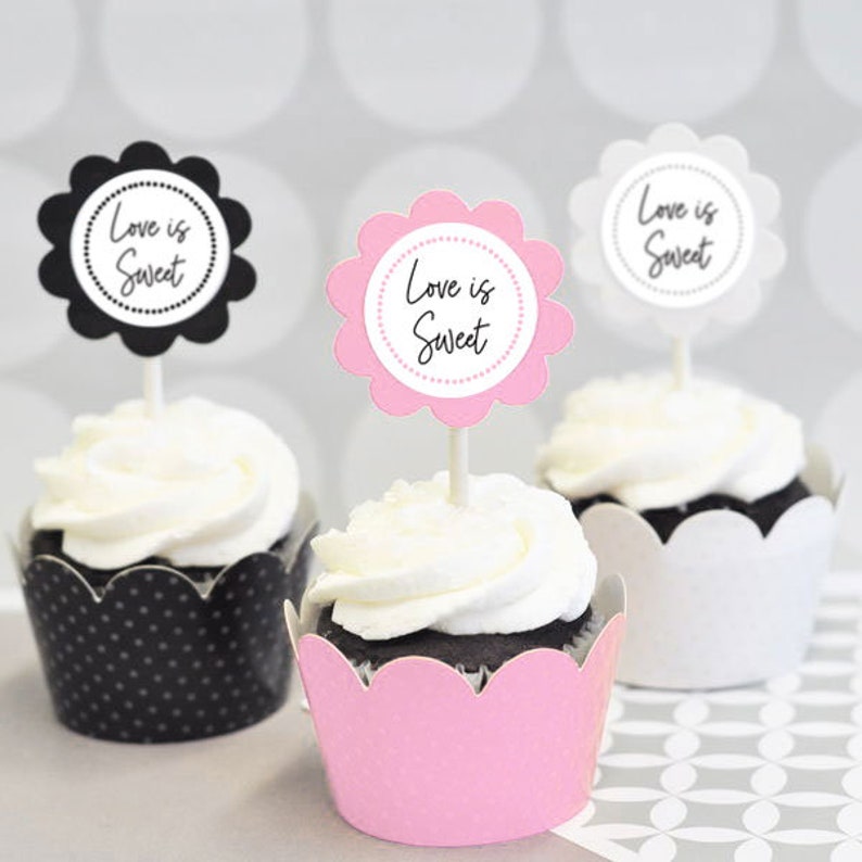 Purple Cupcake Toppers and Purple Cupcake Wrappers Etsy