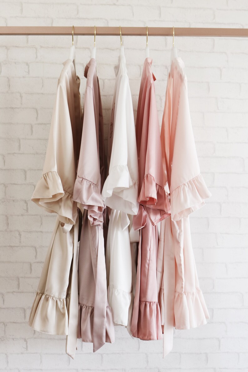Champagne Robes for Bridesmaid Ruffle Robes Personalized Etsy