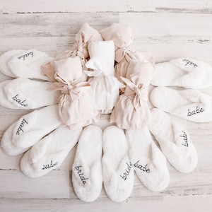 Bride Slippers Bridesmaid Slippers Babe Bachelorette Party Slippers Cute Bridesmaid Gifts Bride Gift Ideas Wedding Getting Ready EB3394WD image 9