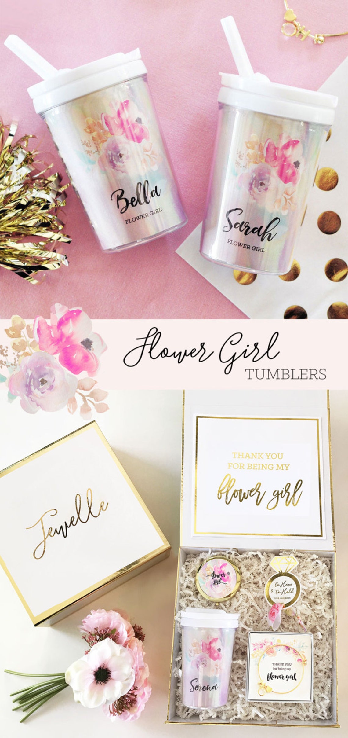 Flower Girl Gift Ideas Flower Girl Tumbler Flower Girl Cup Etsy