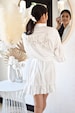 Bride Robe Personalized Bride Gift Bridal Shower Gift Unique Wedding Day Robe for Bride Custom Mrs Robe Ruffle Robes (EB3377P) 