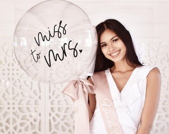 Bridal Shower Photo Prop Miss to Mrs Balloons Bridal Shower Decorations Bridal Shower Balloons Wedding Shower Decor (EB3316MRSH)