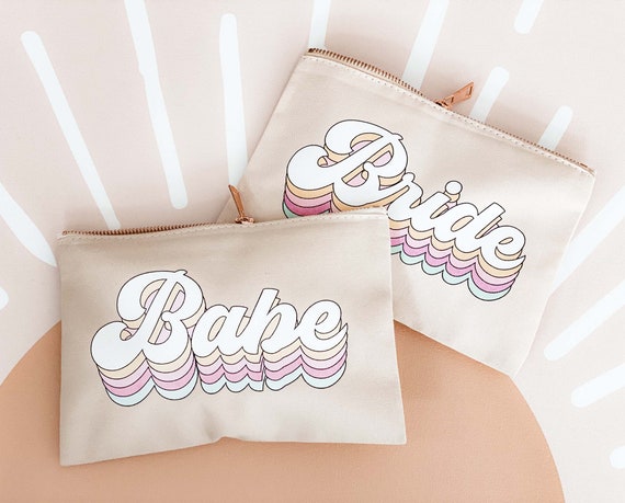 Bride u0026 Babe Makeup Bags Retro Make up Bag Cosmetic Bag Cute Bridesmaid  Gift Ideas Makeup Pouch Retro Gifts for Her EB3222RTR - Etsy