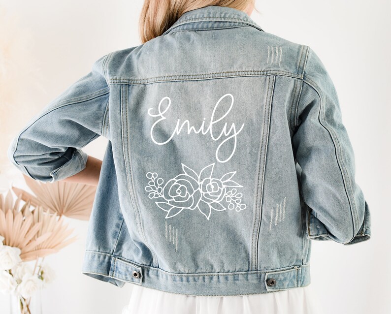 Personalized Denim Jacket Personalized Bridesmaid Jacket Etsy