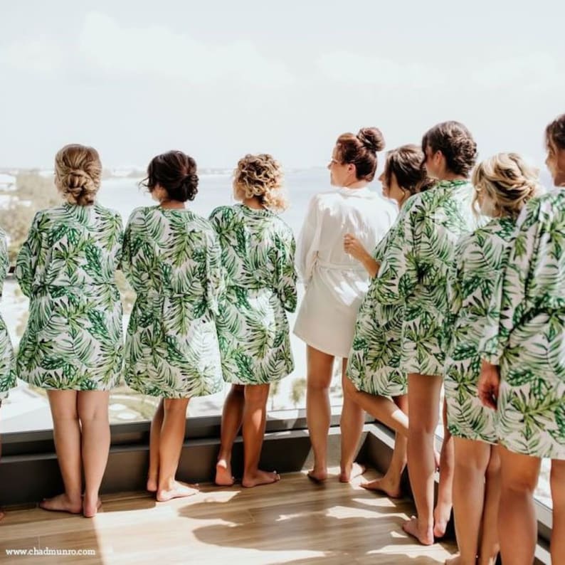 Palm Leaf Robe Tropical Robes for Bridesmaids Beach Etsy