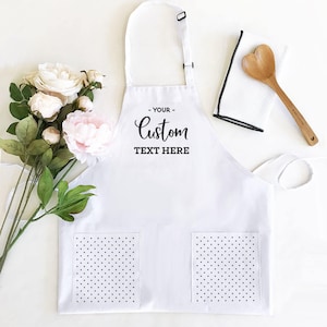 Personalized Apron for Womens Aprons Personalized Custom Aprons for Women Aprons with Pockets Hostess Gift Ideas Baking Gifts EB3242CTW image 7