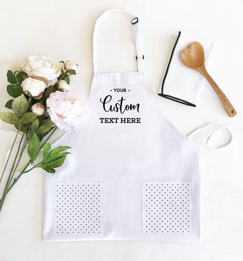 Personalized Apron for Womens Aprons Personalized Custom Aprons for Women Aprons with Pockets Hostess Gift Ideas Baking Gifts EB3242CTW image 7