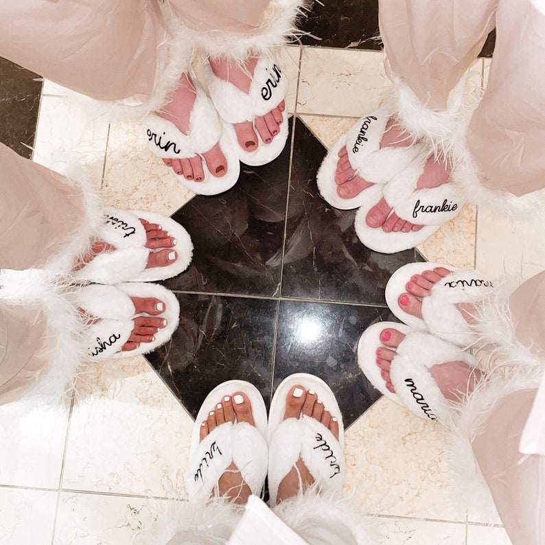 Cozy Slippers for Women Personalized Slippers with Names Bridesmaid Slippers Birthday Gifts for Friends Winter Gifts for Her EB3394P image 8
