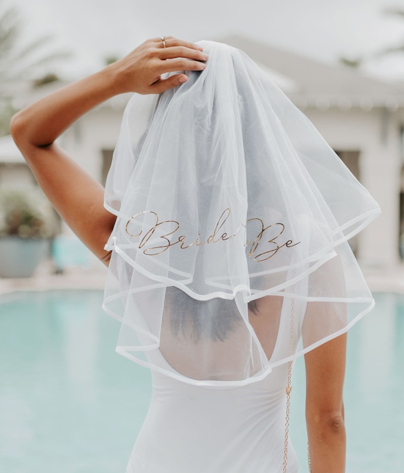 Bachelorette Party Veil Bride Veil Bachlorette Veil Bride Veil Hen Party Veil Bridal Shower Veil Bride to Be Veil EB3296BTB image 1