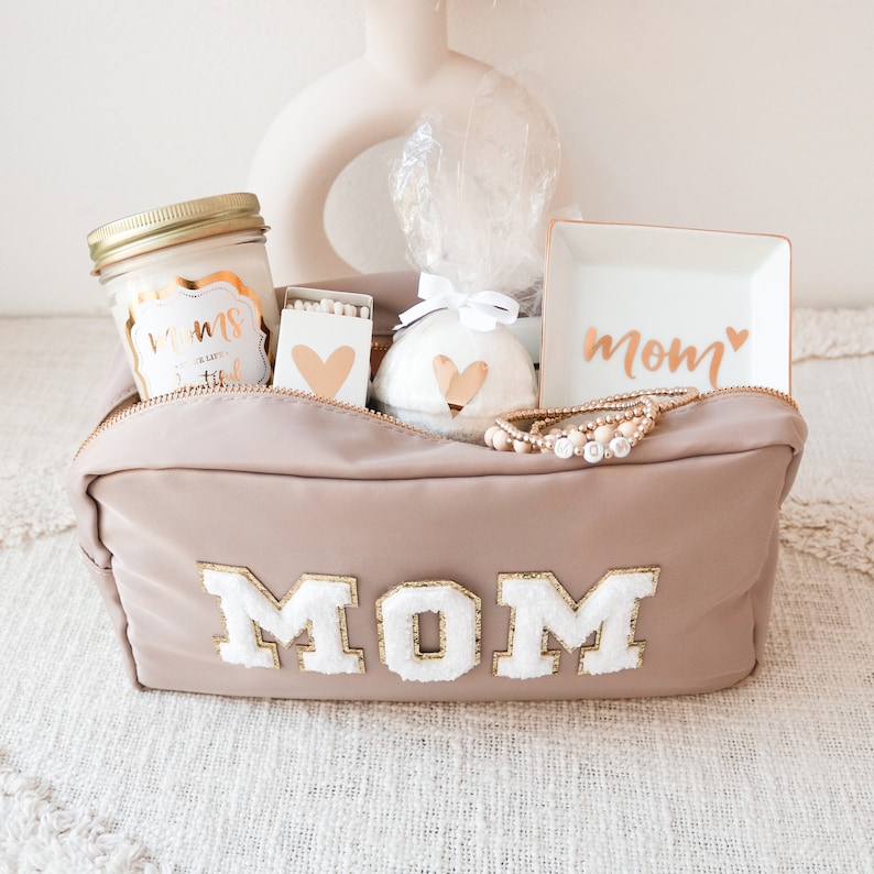 Mother's Day Gift Bag Idea Mama Gift Bag Makeup Bag for Mom Gift for Birthday Mom Travel Bag Cosmetic Make Up Bag Large EB3497MOM EMPTY image 4